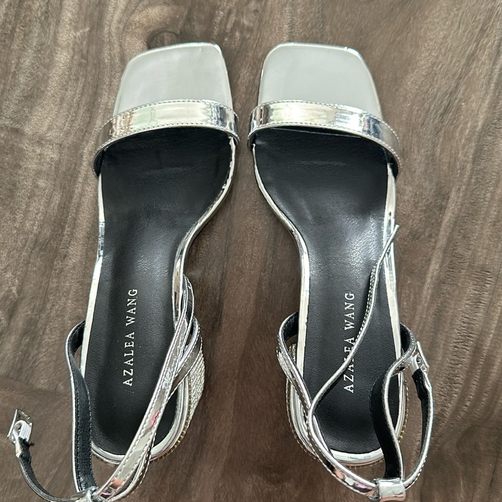 Silver Rhinestone Heels Size 7 from Azalea Wang. Never worn!